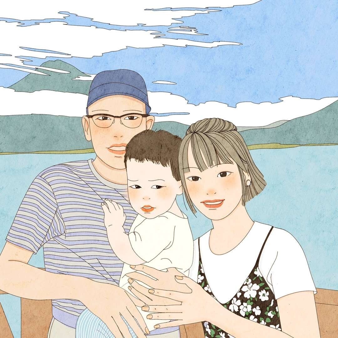 個人や家族の似顔絵を制作します サイズは変更できます。心を込めて描きます イメージ5
