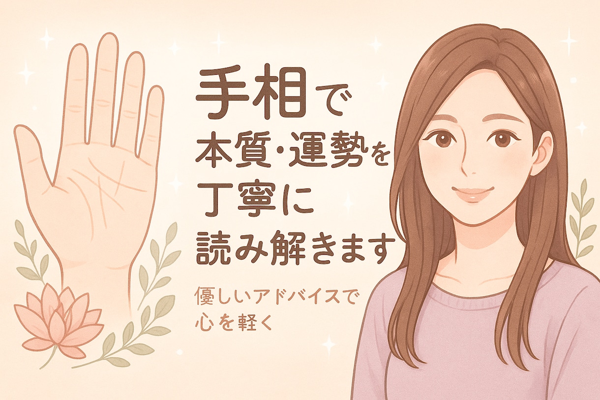 特典付！手相で深層心理と運勢を丁寧に鑑定しますます 【年内限定特典・希望者誕生日占い無料サービス中】 イメージ1