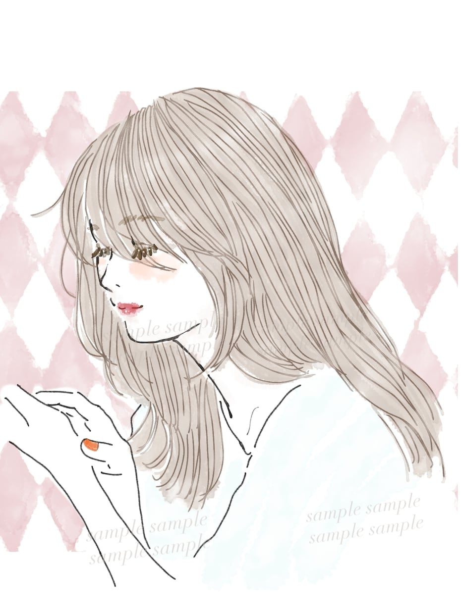 雰囲気あるおしゃれなお姉さん 水彩タッチで描きます 印象的！写真を基にふんわりみずみずしく、上品&親しみを✨ イメージ1