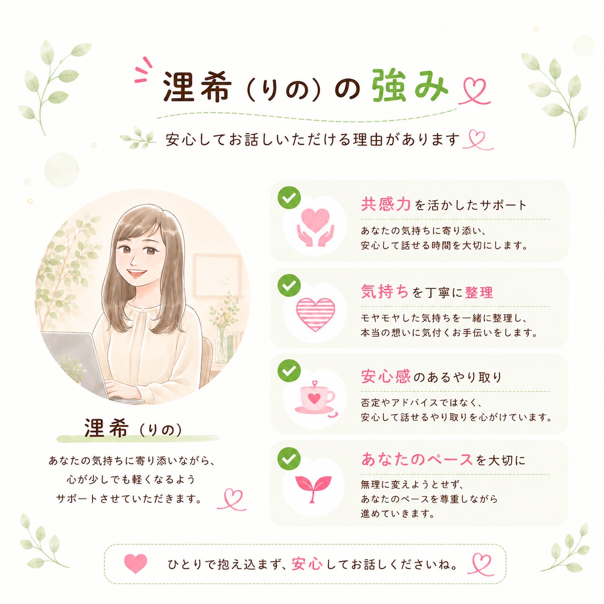 人間関係のモヤモヤを整理♡伝え方をサポートします 夫婦・家族・職場での伝え方♡すれ違いやコミュニケーション整理 イメージ6