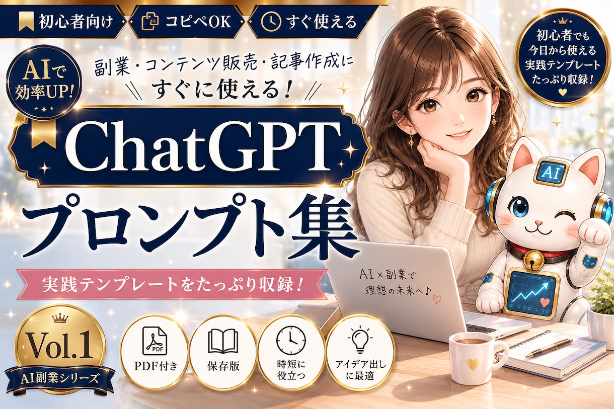 副業初心者向けChatGPTプロンプト集販売します ✅第1弾✅ 初心者でもすぐ使える！AI作業効率化プロンプト集 イメージ1