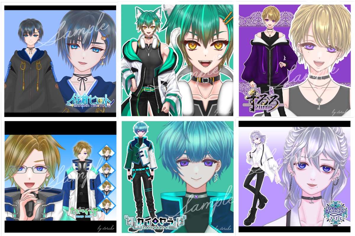 男性VTuberに！全部込！Live2D制作します 高稼働！表情差分2種付き＆選べるロゴorSDキャラ4種！ イメージ6
