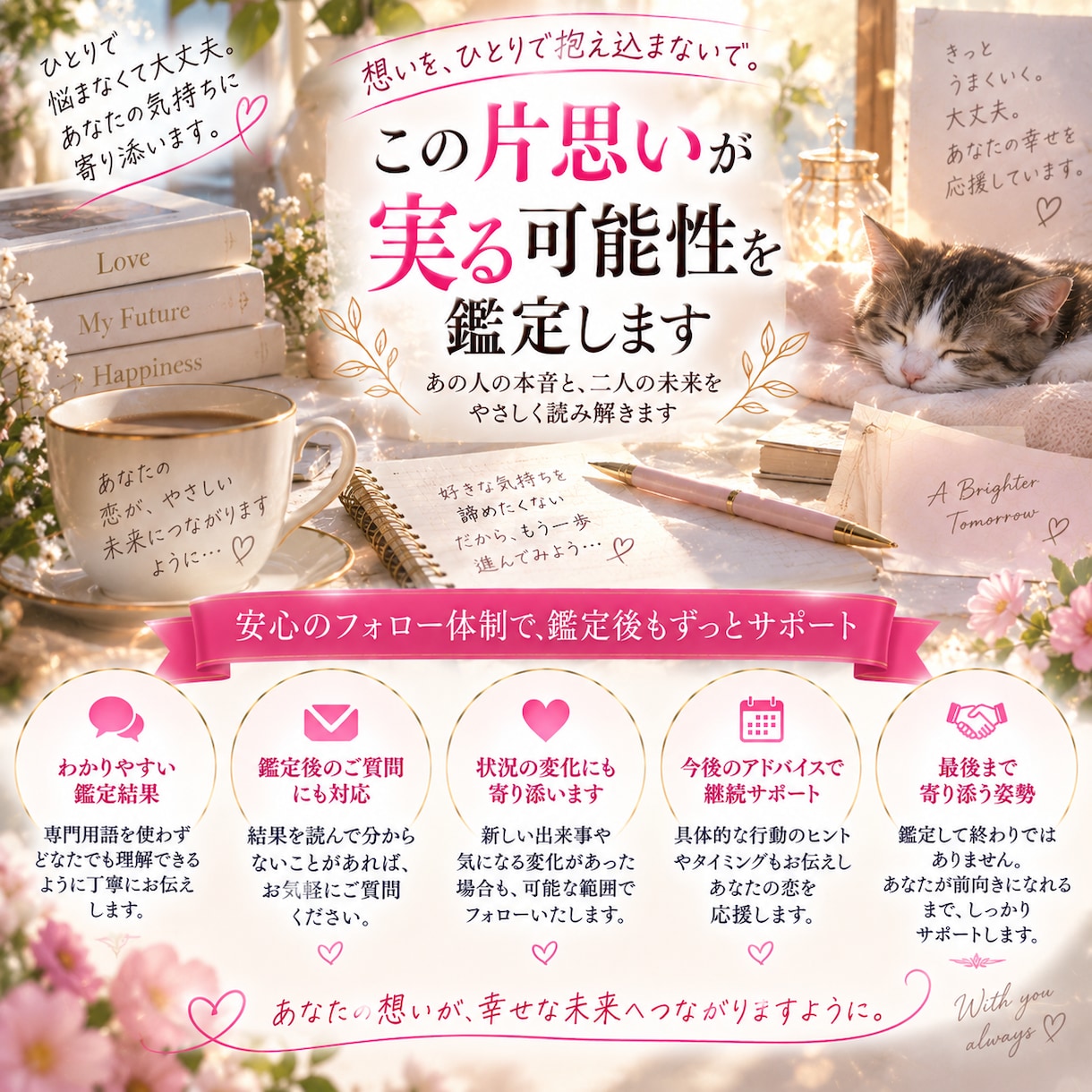 この片思いが実る可能性を鑑定します 「あの人との未来は？恋が叶う可能性と本音を読み解きます」 イメージ4