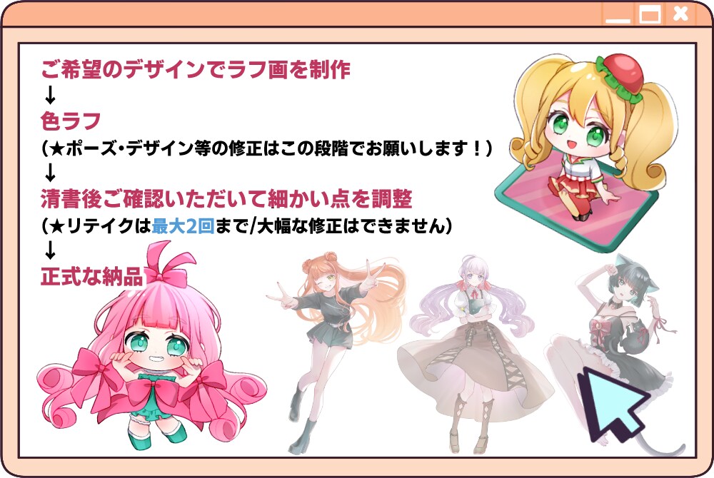 ミニキャライラスト作成します シンプルで見やすい絵を意識しています！ イメージ2