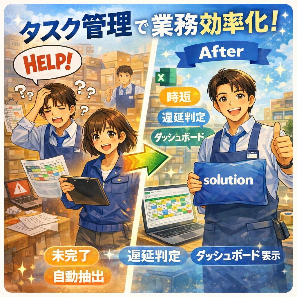 Excel進捗管理ダッシュボード作成します タスク管理を自動化し業務効率を大幅改善します イメージ1