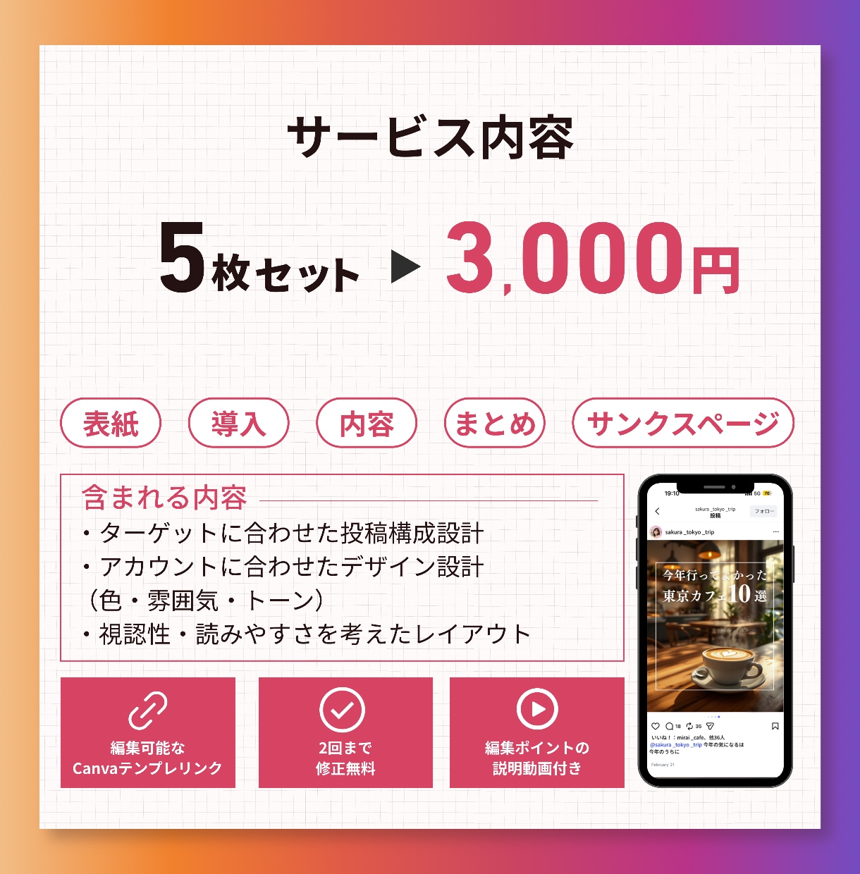インスタグラムのデザインテンプレを作成します \その投稿、なんとなくで作っていませんか？ / イメージ2