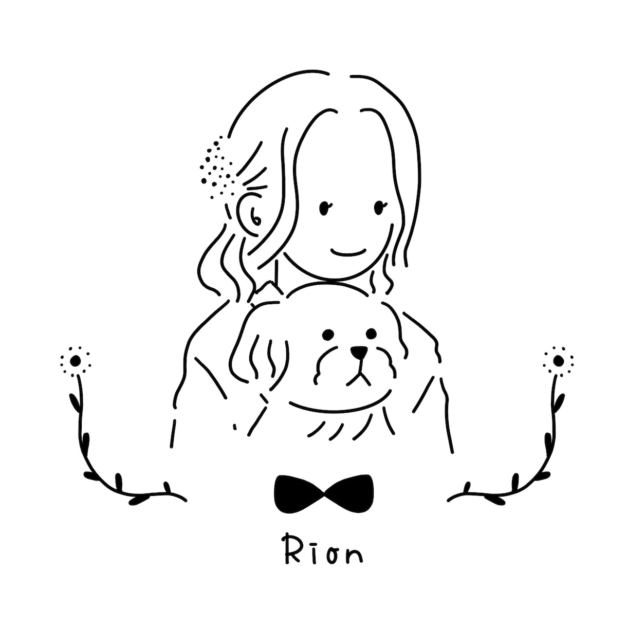 大切なペットとセットでゆるかわなアイコン描きます シンプルなのにレトロかわいいテイストが得意です。 イメージ4