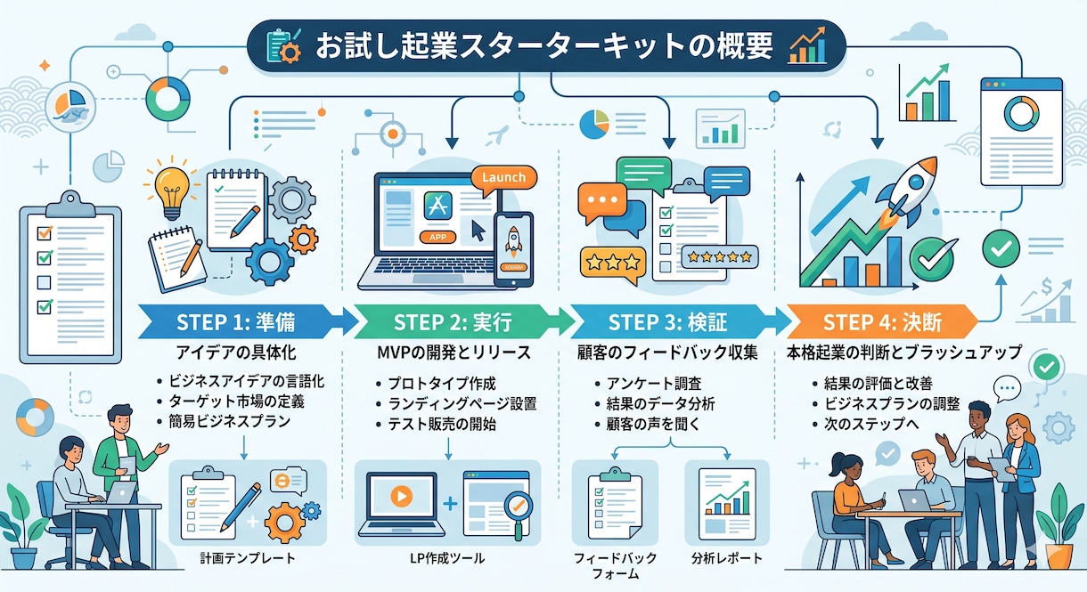 お試し起業スタートキット一式を作ります 副業・起業を考えるだけで動けない貴方のための「お試し起業」 イメージ4
