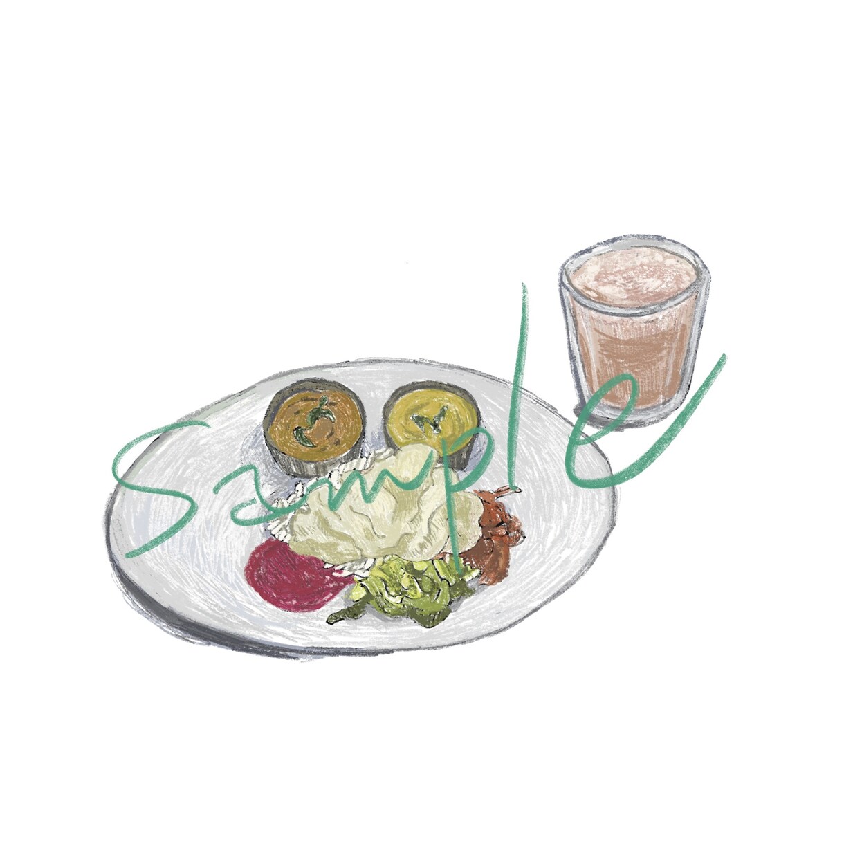 メニュー等に！オシャレなフードイラスト描きます 頂いたお写真を元に、手描きタッチのイラストをご提供致します。 イメージ6