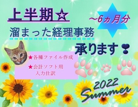 上半期会計処理承ります 溜まった仕訳作業(6ヶ月分)代行致します。 イメージ1
