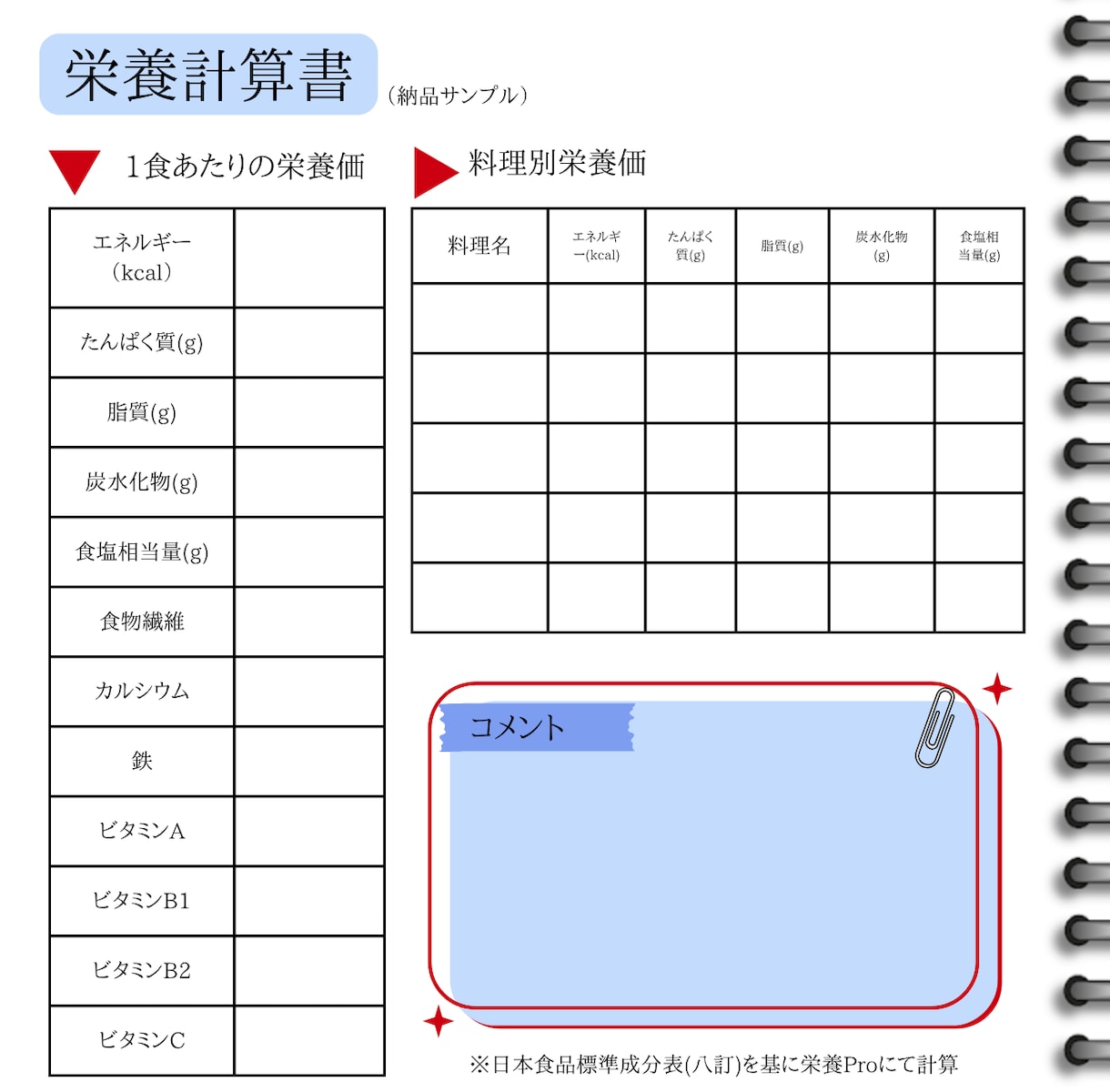 現役管理栄養士が栄養価計算を承ります 忙しいあなたに代わって栄養価計算をします! イメージ1