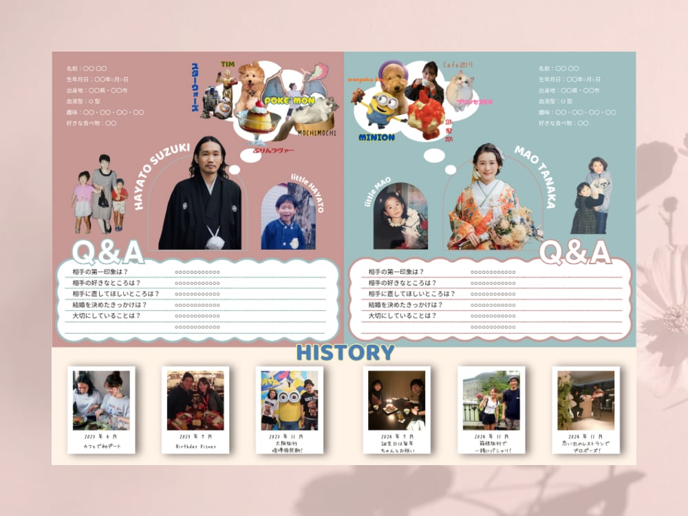 手書きフレーム♡プロフィールブック作れます アレンジ自在！テンプレートで簡単に！自分だけの色を出せる♡ イメージ5