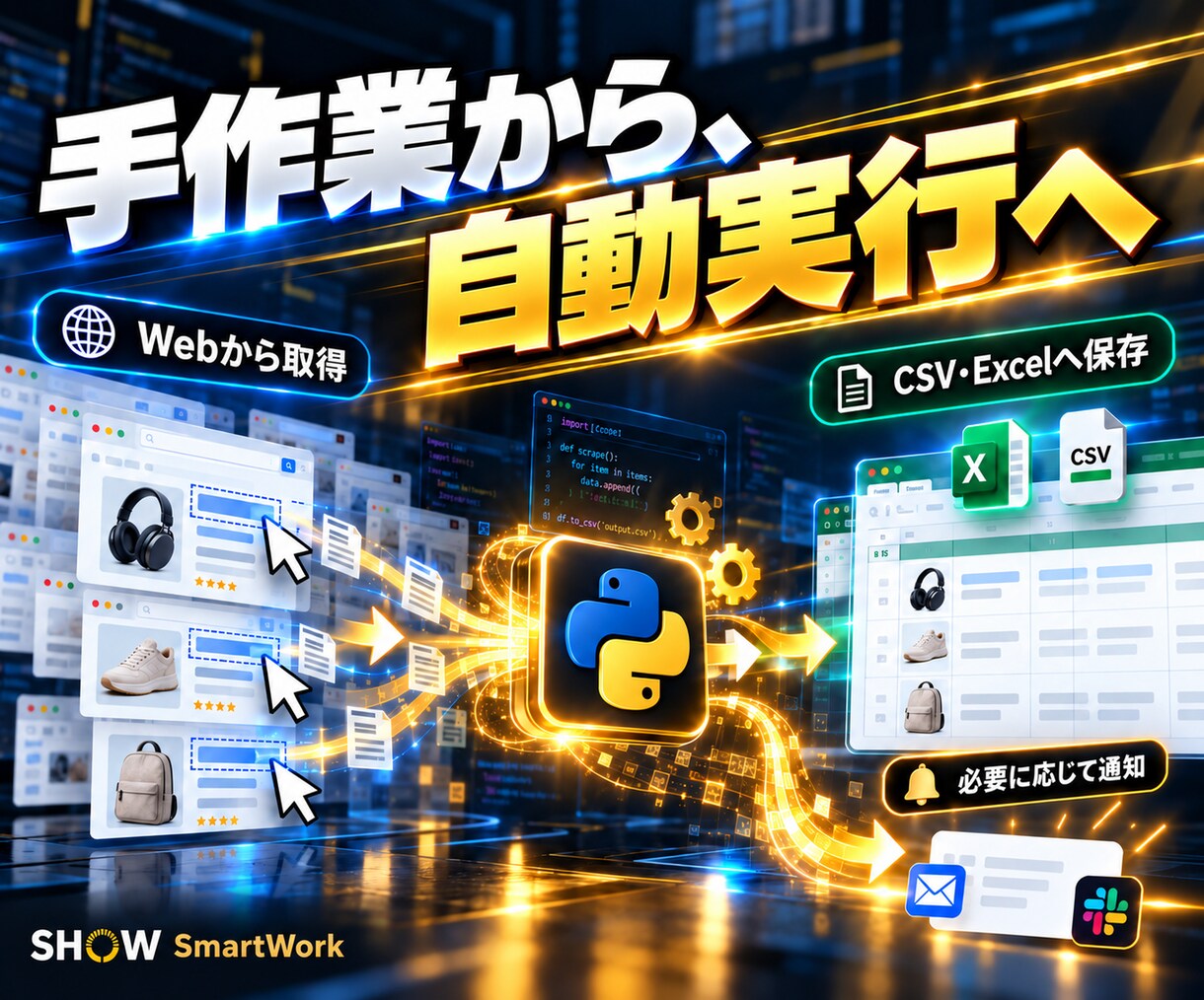 Pythonでスクレイピング・Web自動化します データ取得・ログイン後の操作・ダウンロード・通知まで対応 イメージ4