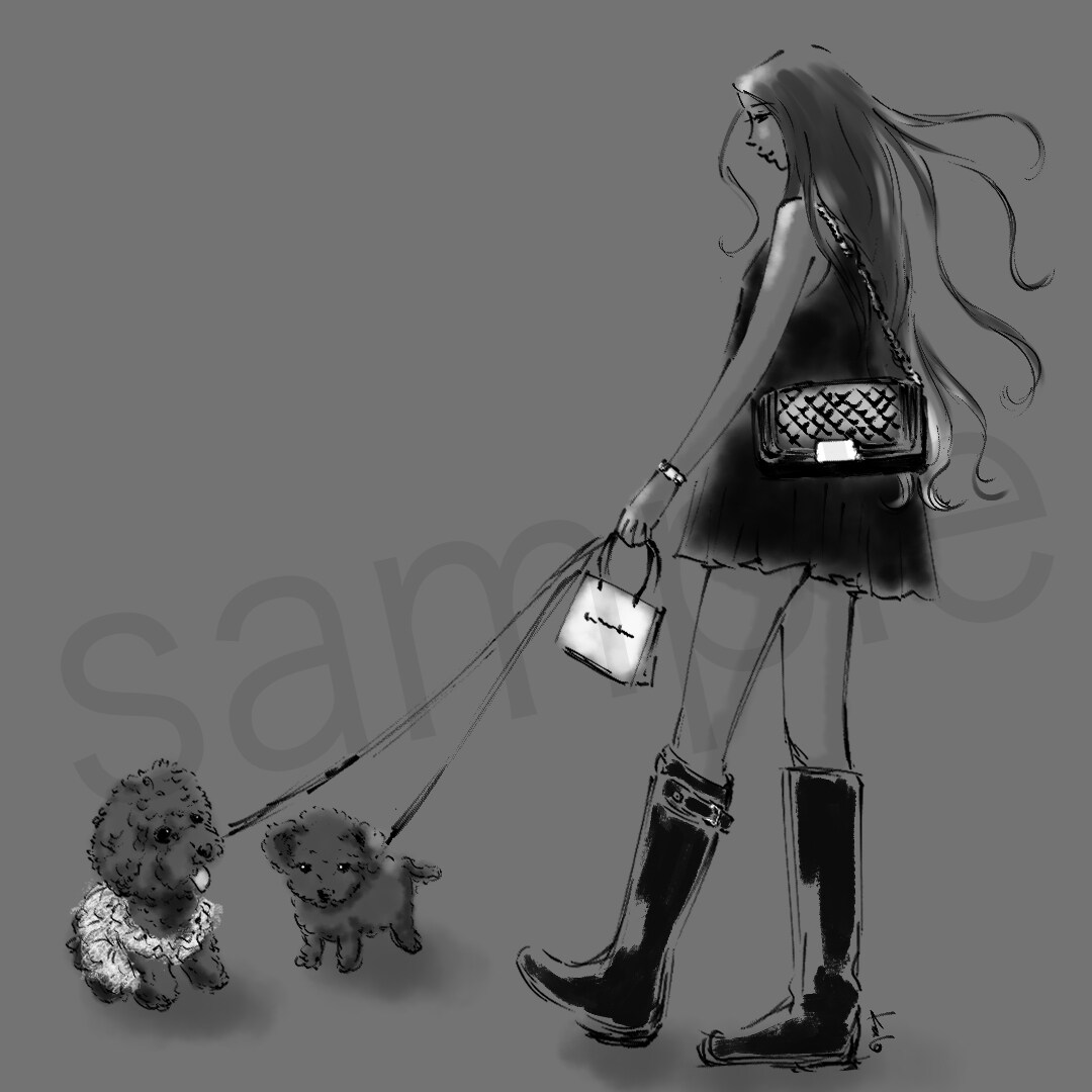 オシャレかわいくワンちゃん描きます リアルすぎないオシャレなワンちゃんを描きます イメージ4