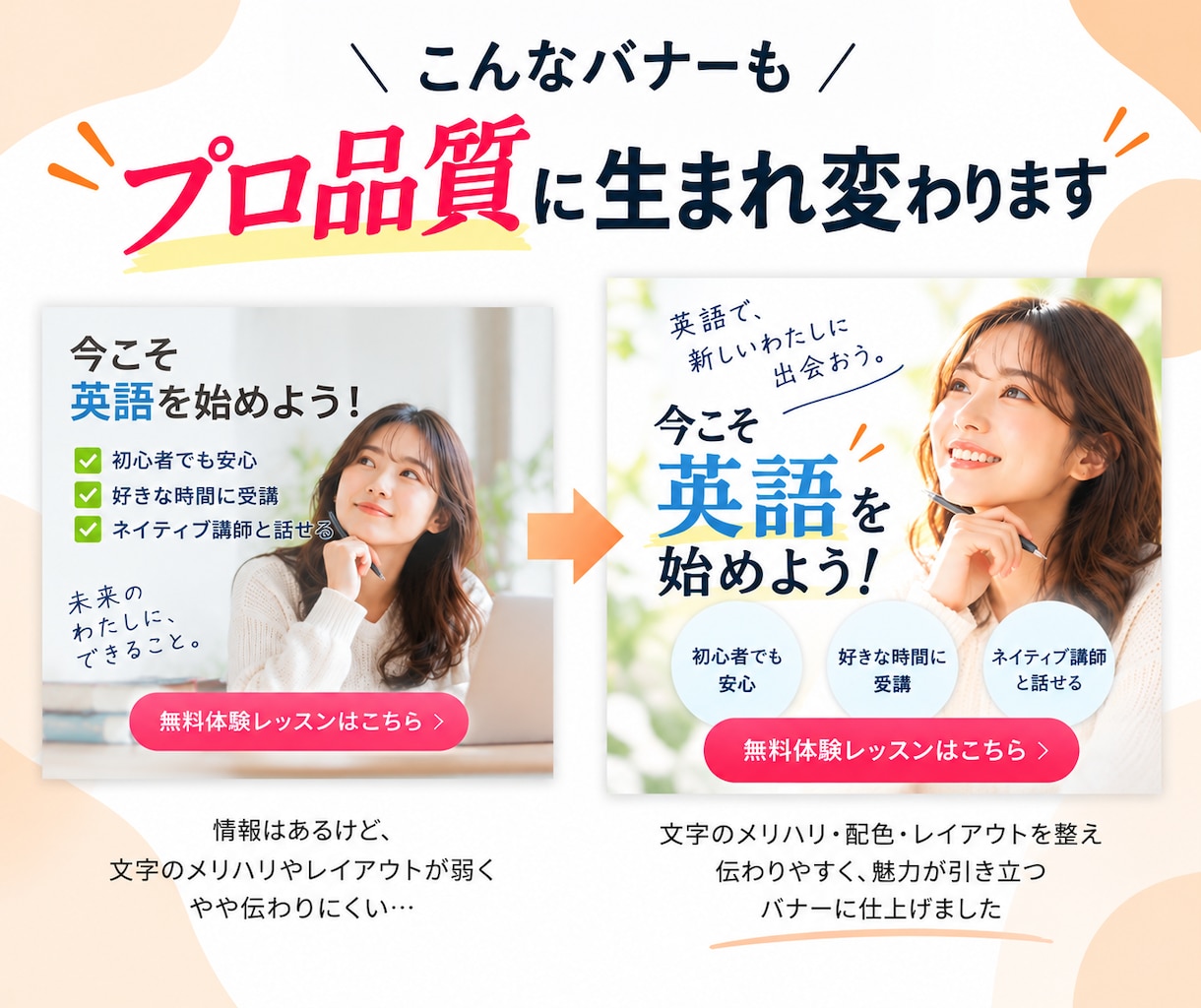 AIで作ったバナー・SNS画像をプロ品質で整えます AI特有の「なんか惜しい…」を見やすく伝わるデザインへ！ イメージ2