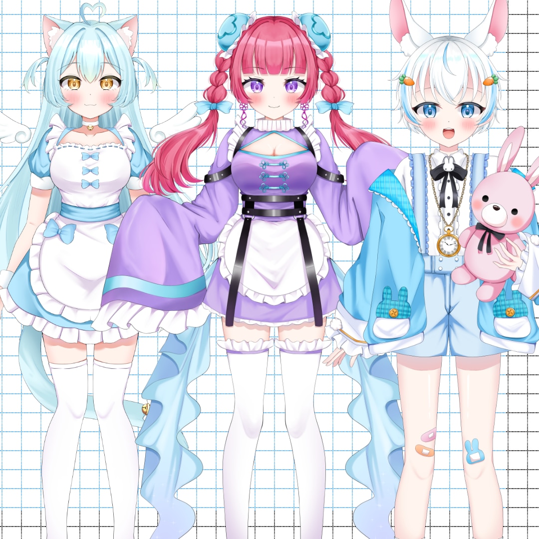 商用◎Vtuber・IRIAM立ち絵作成します キャラデザ・パーツ分け・KV丸投げOK！商用利用柔軟対応。 イメージ3