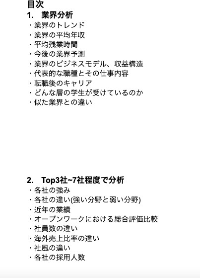 面倒な業界研究・主要企業研究を代行します 販売実績多数★業界研究を委託し、就活における時間効率up！ イメージ2