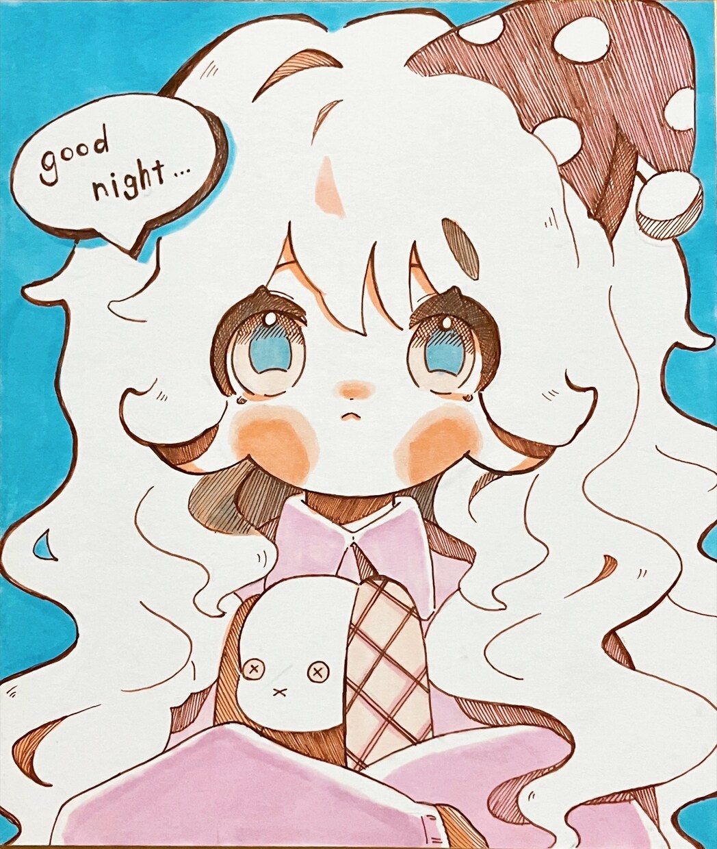 可愛い女の子描いてます 色紙アナログイラストを描きます。 イメージ5