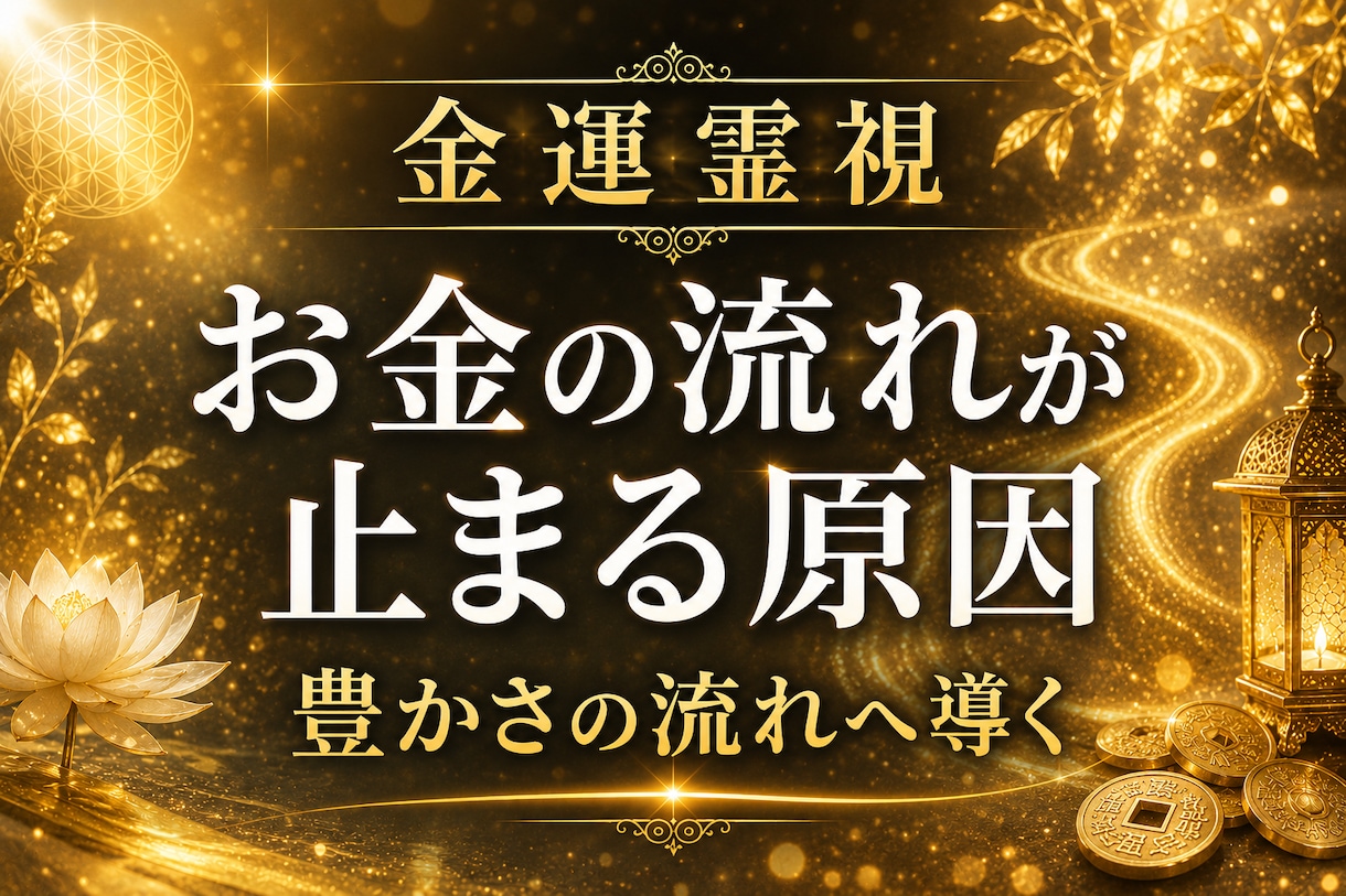 金運霊視｜お金の流れが止まる原因を読み解きます 滞っていた金運の流れを整え、豊かさへ導きます イメージ1
