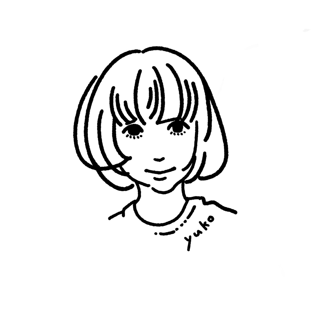 シンプルで可愛い線画の似顔絵イラスト描きます お気に入りの写真を可愛いイラストにしませんか？アイコンにも♩ イメージ3