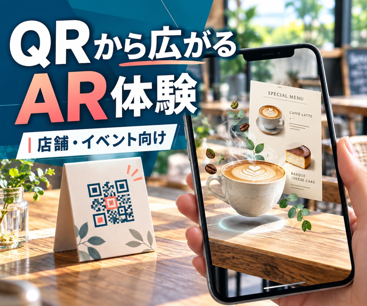 QRコードで見られる店舗向けARを作ります カフェ・飲食店・イベント向けに、AR販促コンテンツを制作 イメージ1