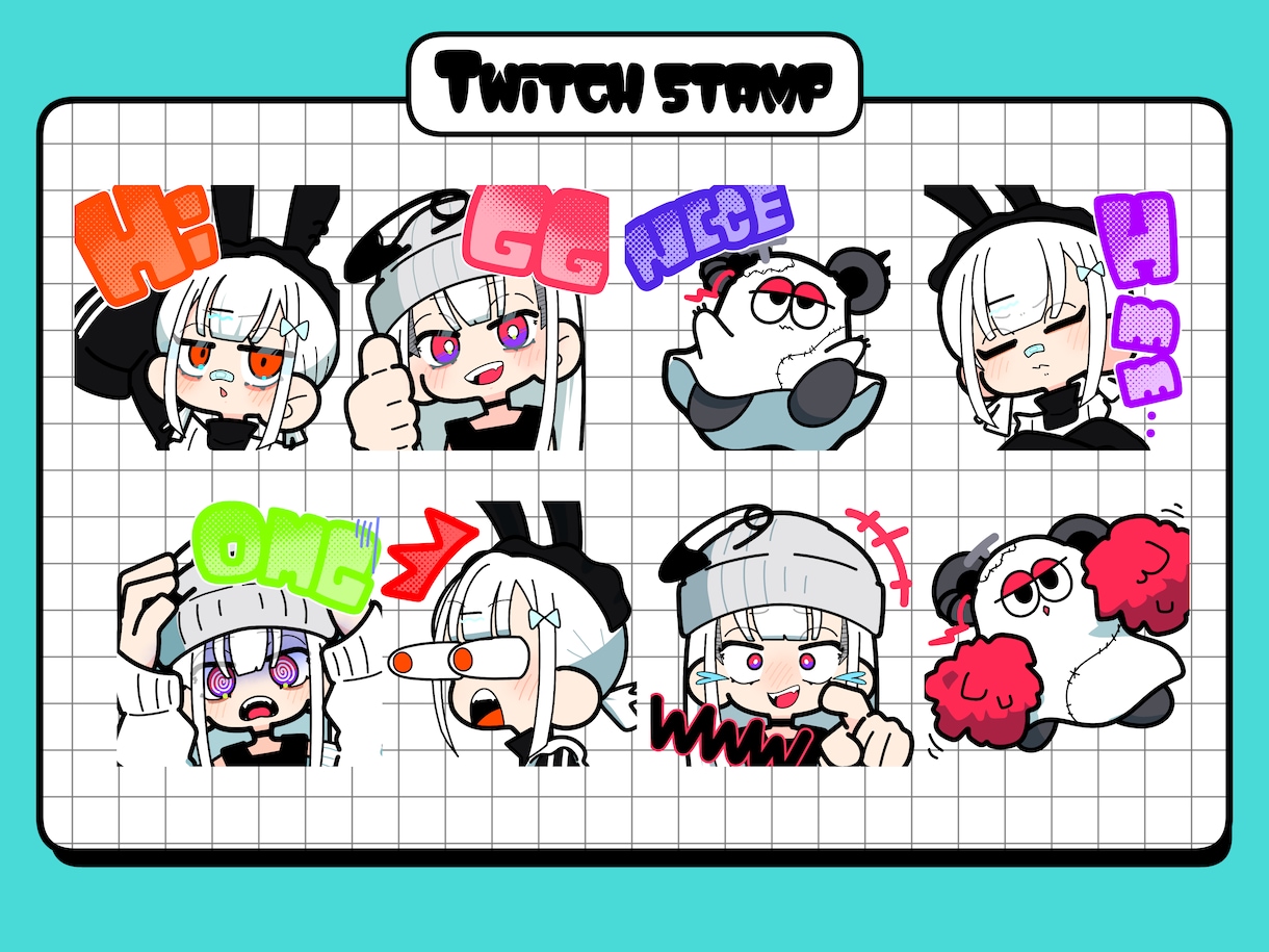 オリジナルなTwitch・配信用スタンプ制作します カートゥーンなスタンプで配信をもりあげましょう☆ イメージ1