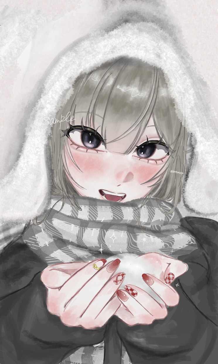 l創作/オリジナルl ふわかわイラスト制作します ふわっと甘く、でも繊細に。特別な一枚をお届けします イメージ3