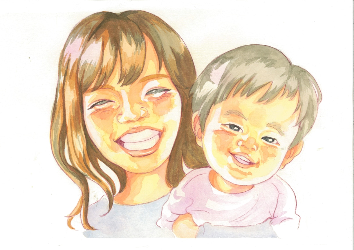 手書きの水彩似顔絵お描きします 原画　世界に一つだけのイラスト イメージ3