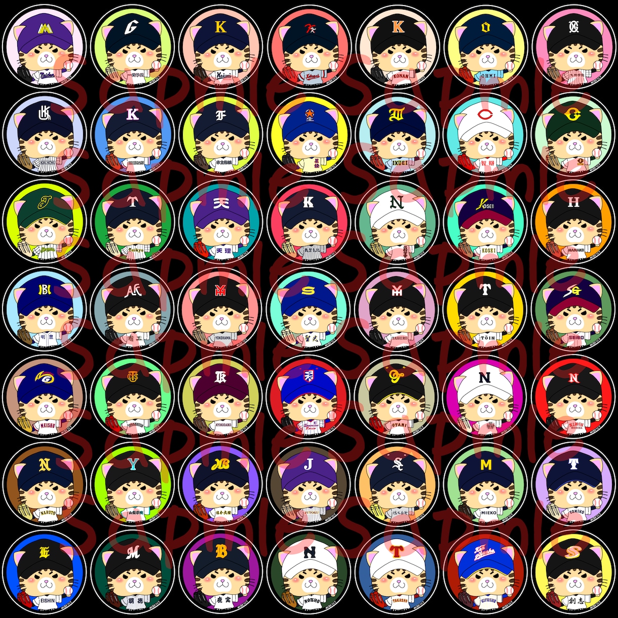 野球チームのオリジナルアイコン描きます 部活やクラブ、草野球チームなどのアイコンをお作りします！ イメージ8