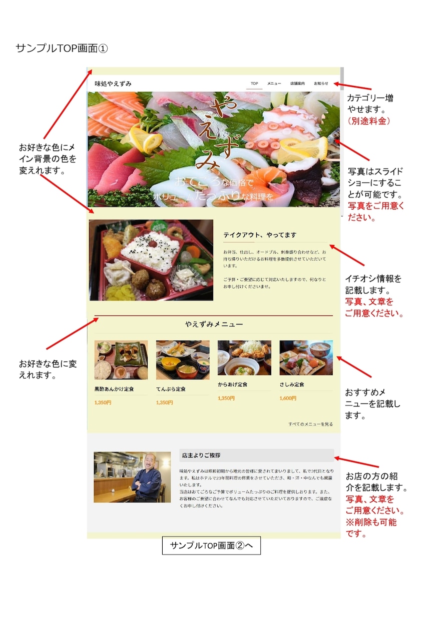 飲食店向けホームページ作成します もちろんアパレル系や小売業でもOKです。 イメージ2