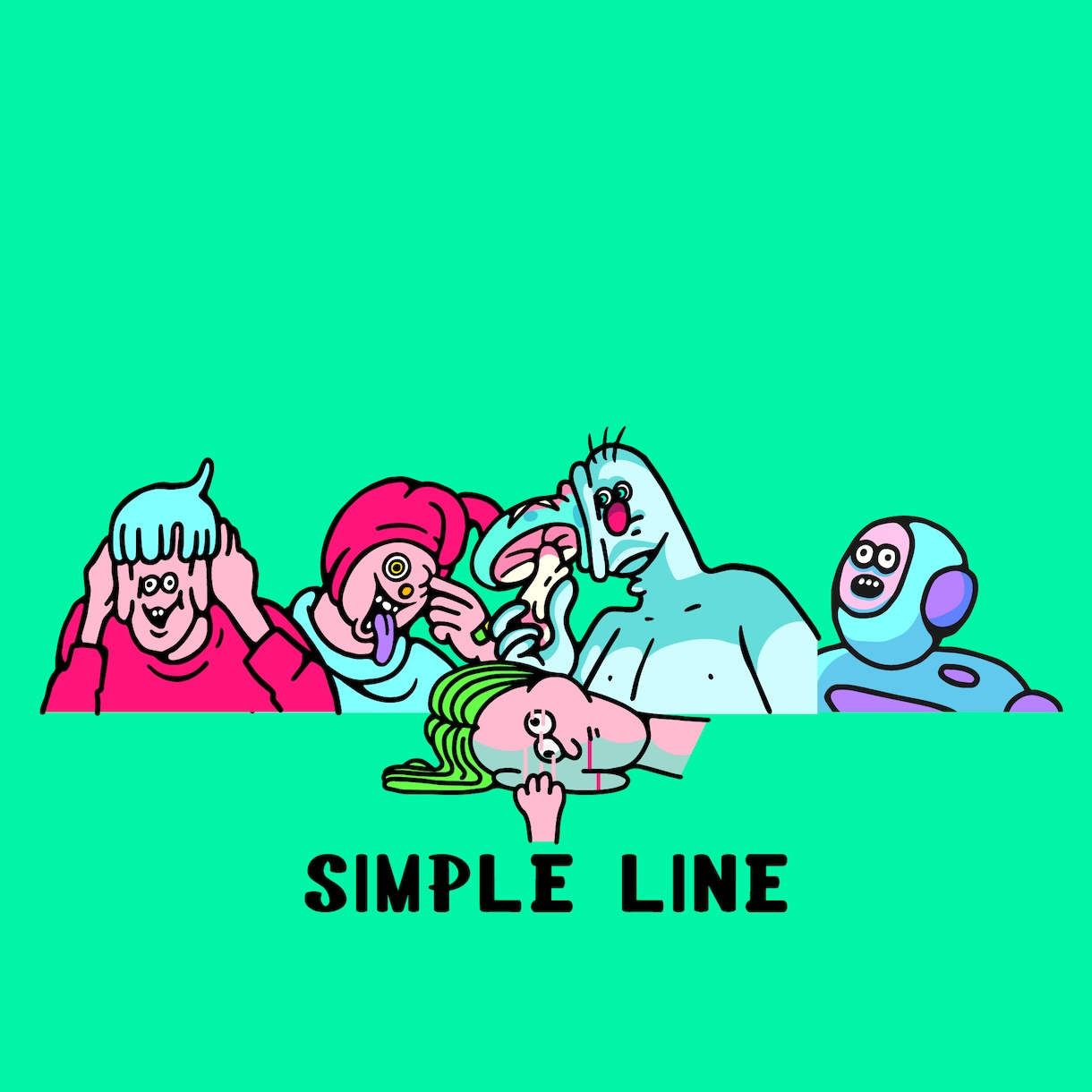 シンプルな線画イラスト描きます 家族、友人、変人と並べても可愛い！ワンポイントイラストです！ イメージ2
