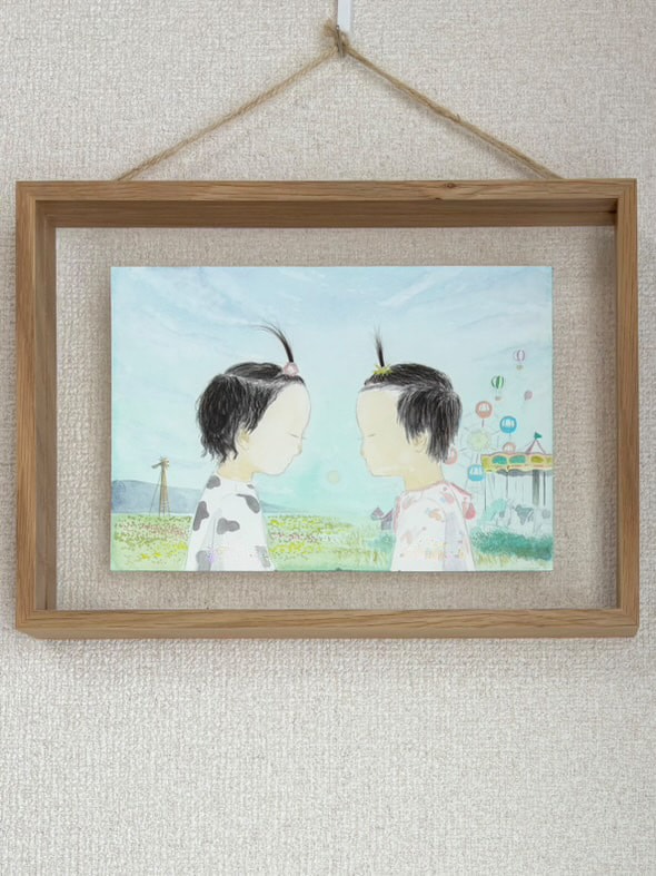 ベビーギフト・メモリアルアートを水彩で描きます 赤ちゃんのはじまりをやさしい絵のかたちで残します。 イメージ1