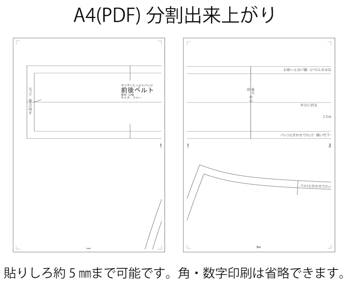 手書き型紙をCADでDXFやPDFへデータ化します 送付いただいた型紙をデータ化するので面倒な採寸は不要です。 イメージ4