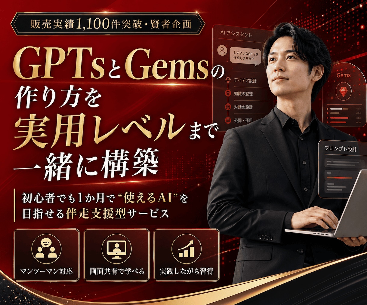 GPTsとGemsの作り方教えます 1か月間サポート!初心者でも1か月間で実用レベルへ イメージ2