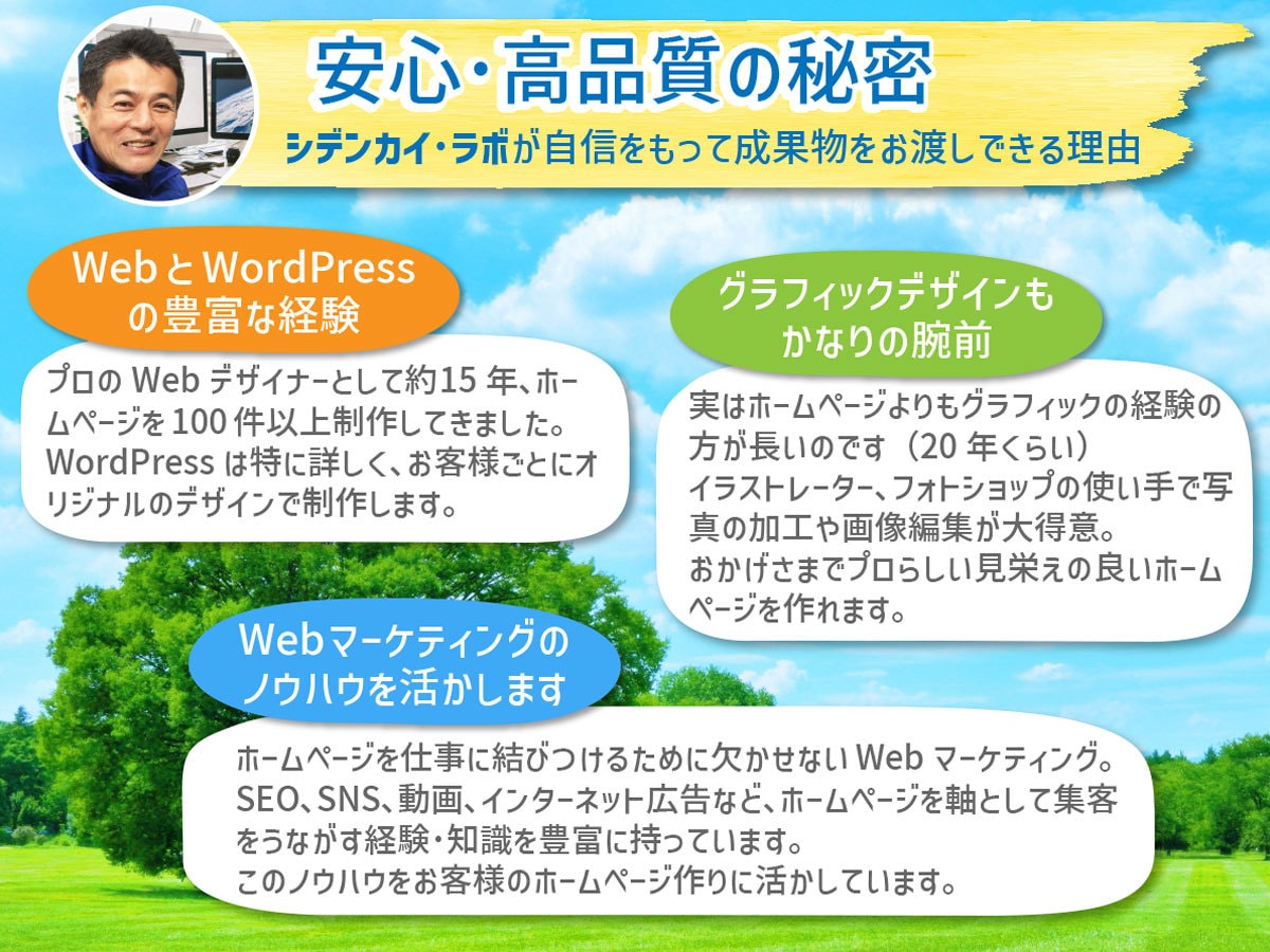 中小企業・個人事業主・会社用ホームページ作成します 初心者さま大歓迎。高品質なHPをWordPressで制作。 イメージ2