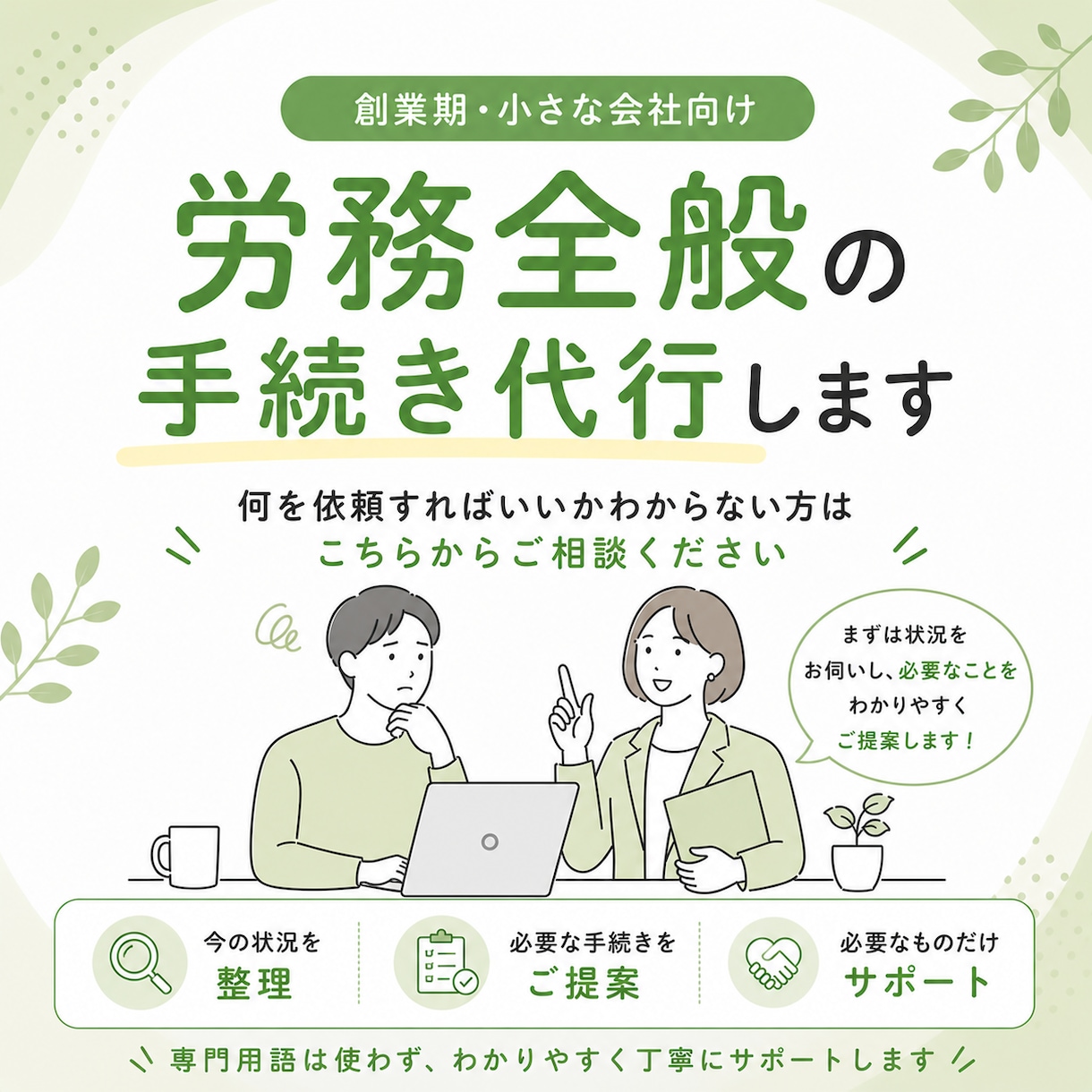 労務全般の手続き代行します 何を依頼すればいいかわからない方はこちらからご相談ください イメージ1