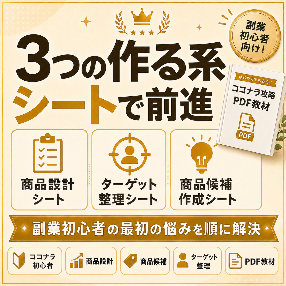ココナラ初出品向けPDF教材を販売します ココナラ初出品の文章・FAQ・サムネ文言まで作れるPDFです イメージ5
