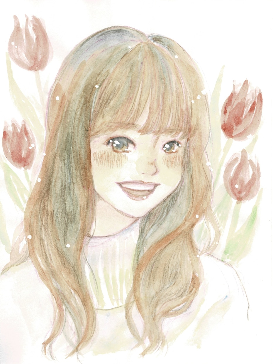アナログ似顔絵をお描きします 透明水彩と色鉛筆で温かみのある雰囲気に仕上げます イメージ5