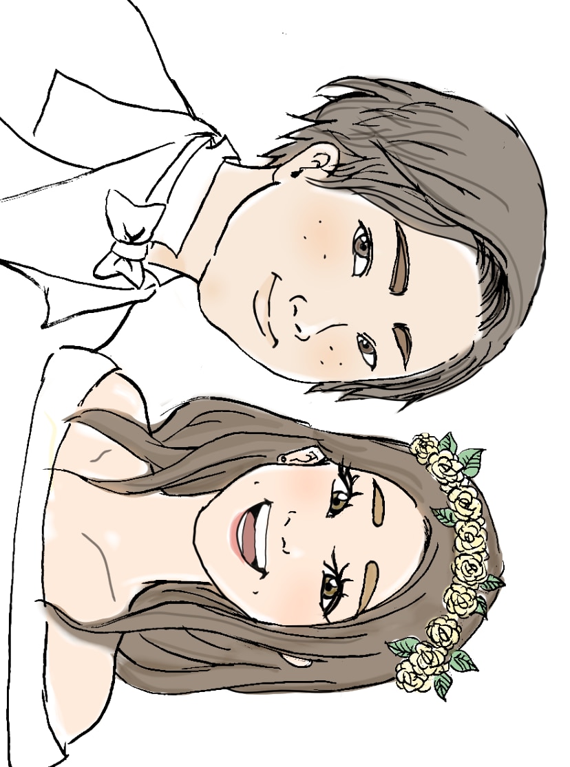 ほのぼの似顔絵イラスト描きます 手書きお名前、ミニメッセージ書き入れできます。 イメージ2