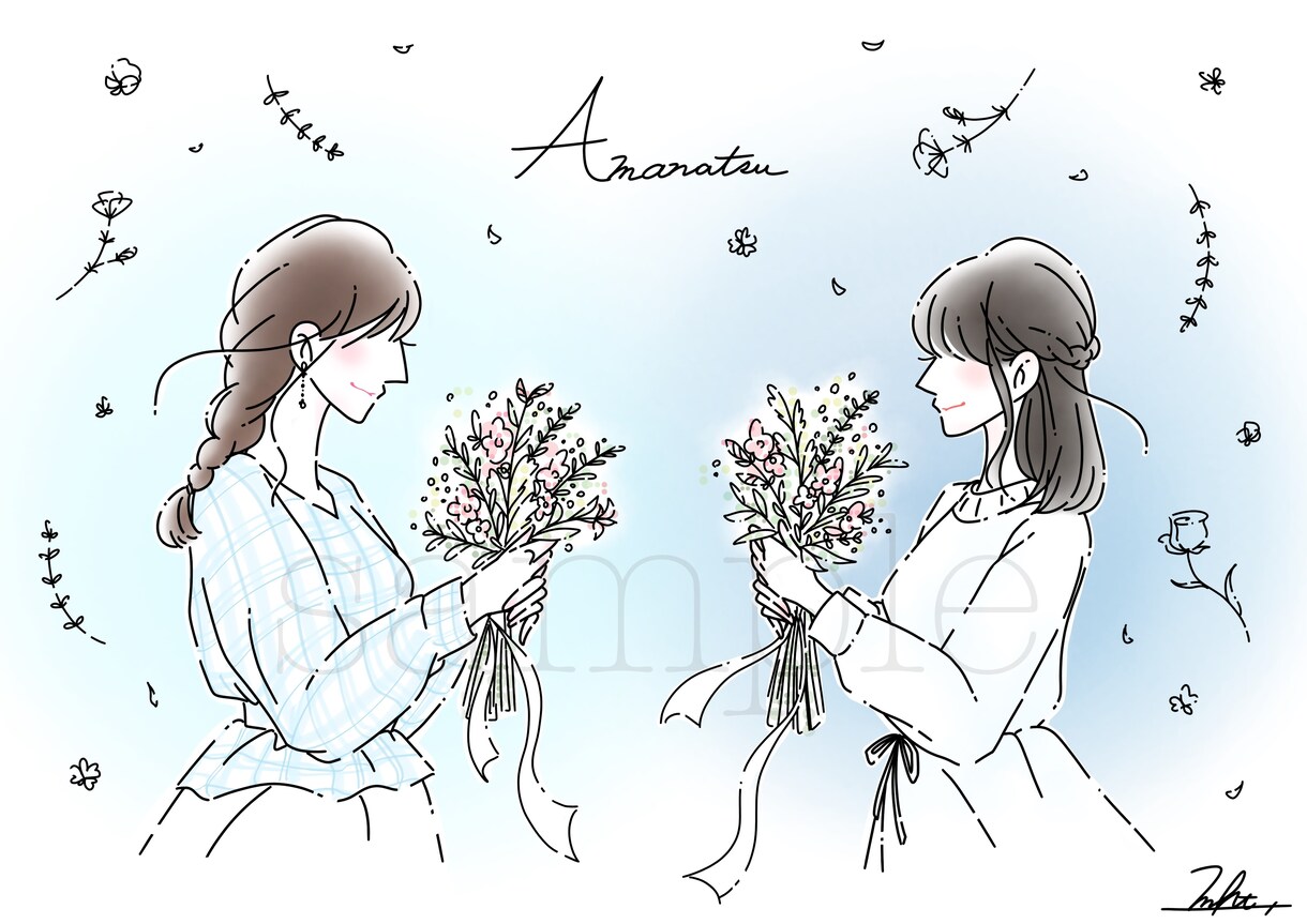 シンプルで優しいニュアンス線画イラストお描きします 商用利用可◎オプションにて動画や挿絵にも◎ イメージ7