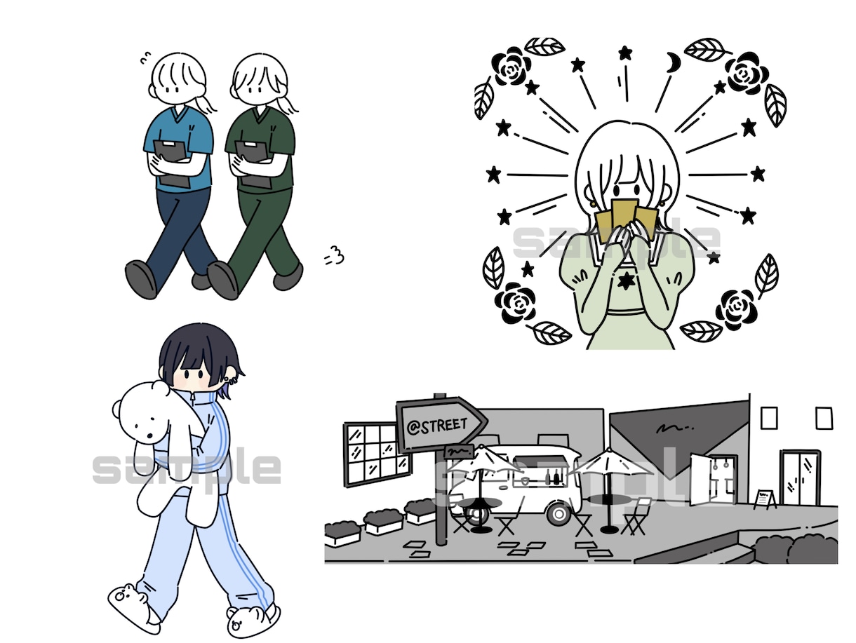 シンプル・シュールな可愛いイラスト作成します トレンド感・真面目過ぎないイメージを求めてる方へ イメージ4