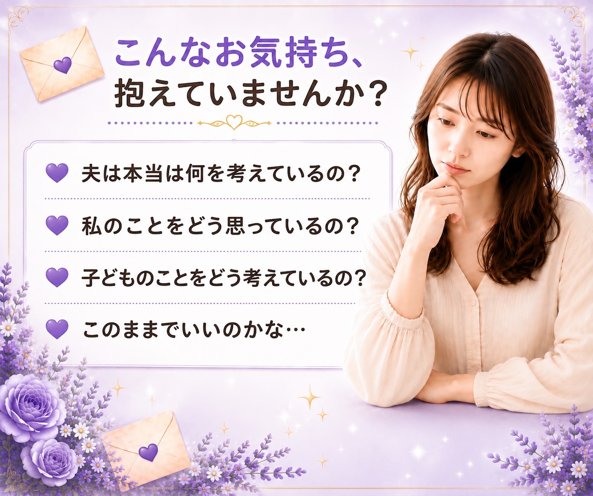 はっきりしない夫の本音！霊感タロット読み解きます 何を考えているのか？わからない！心のモヤモヤを解消したい！ イメージ2