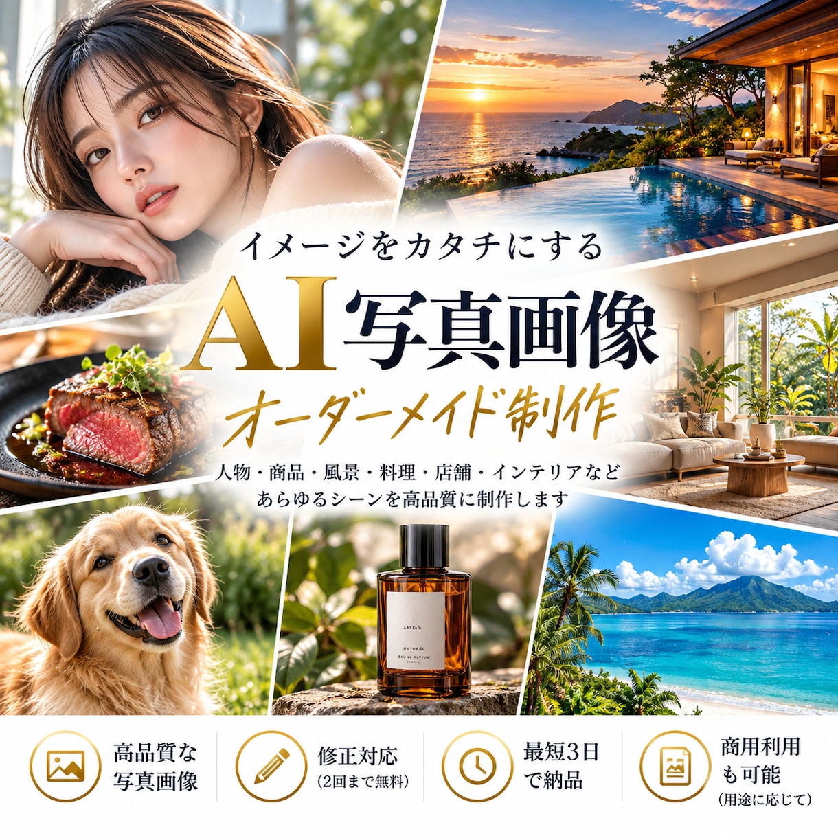ご希望に合わせたAI写真画像を制作します 人物・商品・風景などリアルな写真画像を制作 イメージ1