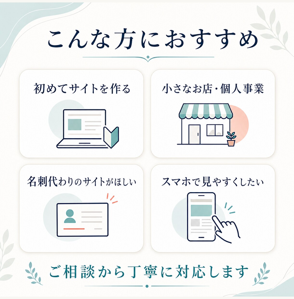 スマホ対応のホームページを制作します 構成・文章・デザインまでまとめて対応します イメージ3