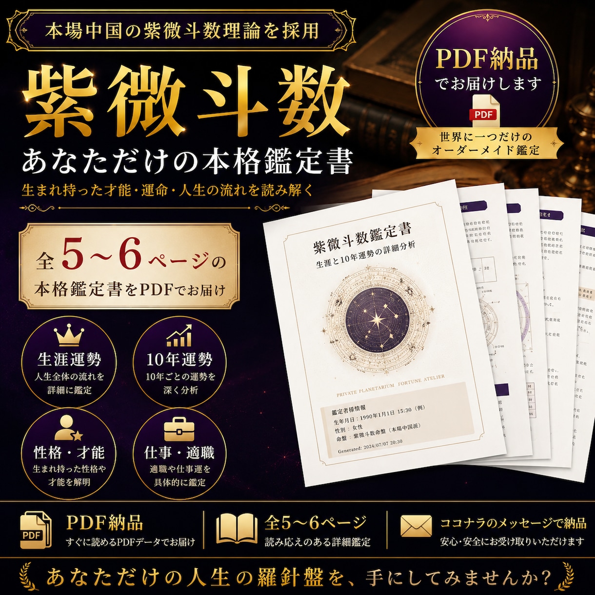 本場の紫微斗数であなたの運勢を鑑定します 本場中国の紫微斗数で、あなたの人生の流れを読み解きます。 イメージ2