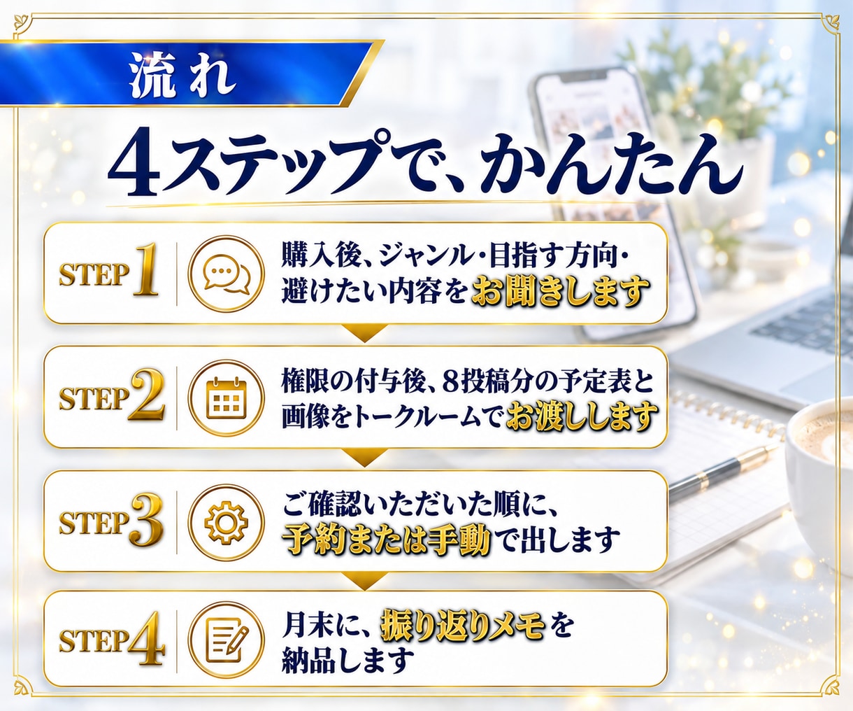 月8投稿＋画像つき！インスタ運用を1ヶ月代行します 投稿案と画像8枚を予約まで一式。定期購入可 イメージ6