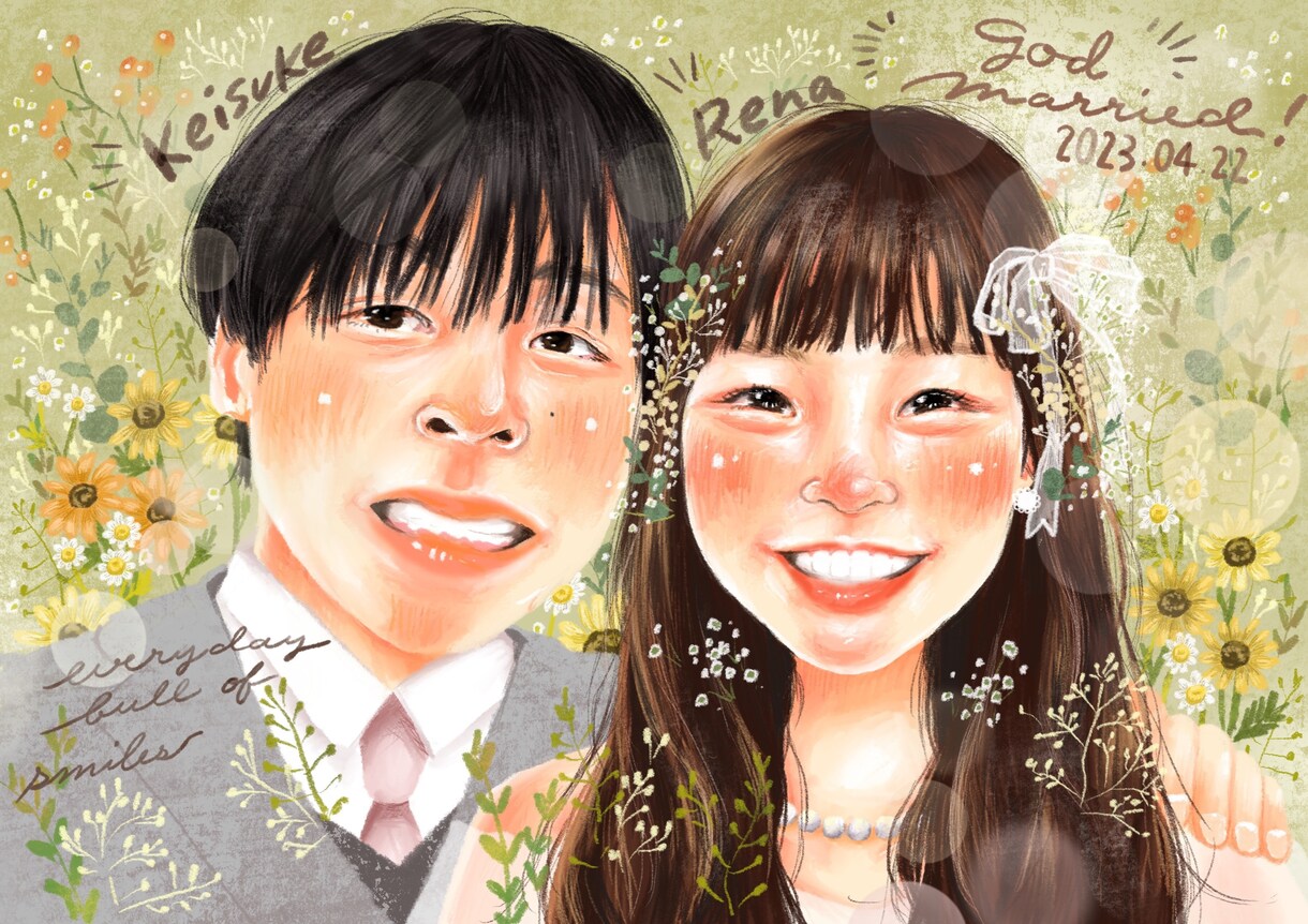 あたたかみのある似顔絵を描きます キラキラしたなんだかときめく、そんな似顔絵を目指しています。 イメージ5