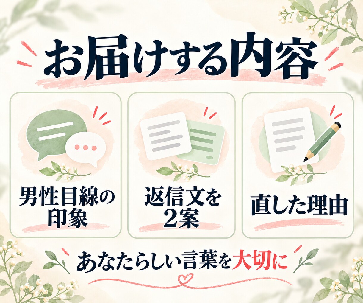 彼とのLINEと恋愛を男性目線で30日伴走します 返信・誘い方・距離感まで、30日間一緒に考えます イメージ5