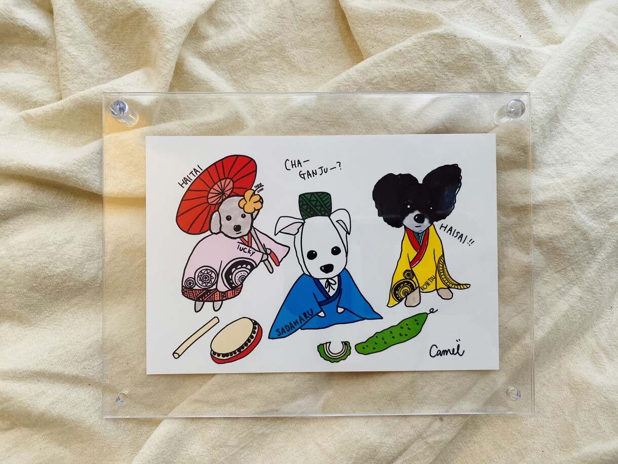 沖縄テイストのイラストを描きます 家族の一員でもあるペットのイラストを沖縄テイストで描きます イメージ4
