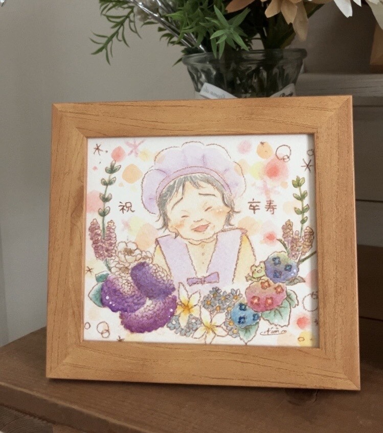 米寿・卒寿のお祝いに♡温かい似顔絵 お描きします 喜ばれる◎！ほんわかタッチのかわいい似顔絵 イメージ1